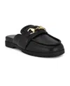 Nine West Kunne Womens Buckle Manmade Mules In Black