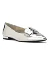 Nine West Women's Lallin Pointy Toe Slip-on Dress Flats In Silver Mirror Metallic