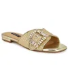 Nine West Laniey Slide Sandal In Gold
