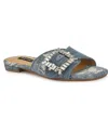 Nine West Laniey Slide Sandal In Light Blue Denim
