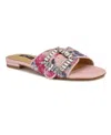 Nine West Laniey Slide Sandal In Pink Mystic Garden Print