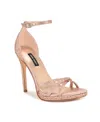 Nine West Women's Lartay Embellished Strappy Stiletto Dress Sandals In Pink