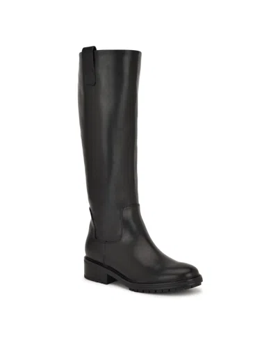 NINE WEST WOMEN'S LEIGHA TALL WIDE CALF BLOCK HEEL RIDING BOOTS