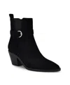 Nine West Lemone Pointed Toe Bootie In Black Suede