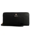 Nine West Lockup 9 Zip Around Wallet With Wristlet In Black