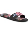 Nine West Lolipop Slide Sandal In Black Scattered Rose