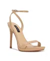 Nine West Women's Loola Ankle Strap Dress Sandals Women's Shoes In Ivory Light Natural