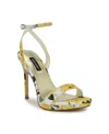 Nine West Loola Ankle Strap Sandal In Yellow Rose Floral Multi