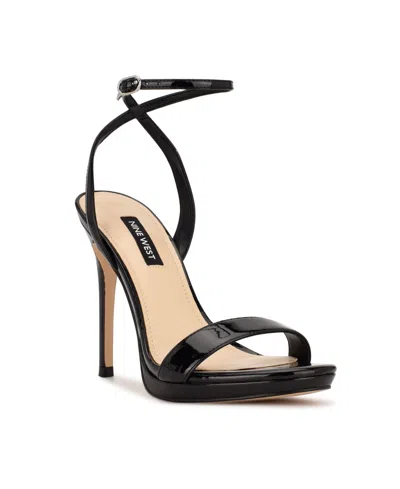 Nine West Women's Loola Ankle Strap High Stiletto Sandals In Black