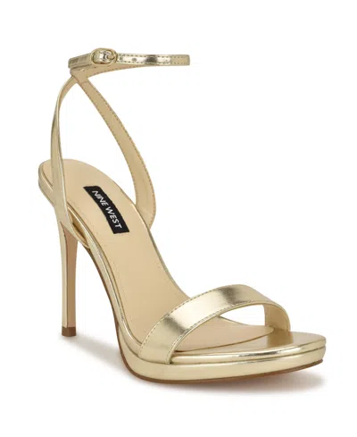 Nine West Women's Loola Ankle Strap Stiletto Sandals In Gold