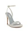 Nine West Women's Loola Bridal Satin High Stiletto Sandals In White Satin