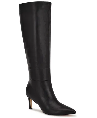 NINE WEST WOMEN'S LORTHEY WIDE CALF TALL STILETTO DRESS BOOTS