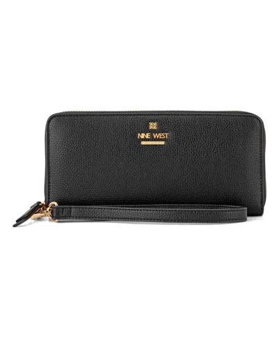 Nine West Women's Luela Zip Around Wristlet In Black