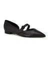 Nine West Women's Luso Pointy Toe Slip-on Dress Flats In Black Leather