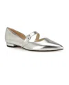 Nine West Women's Luso Pointy Toe Slip-on Dress Flats In Silver