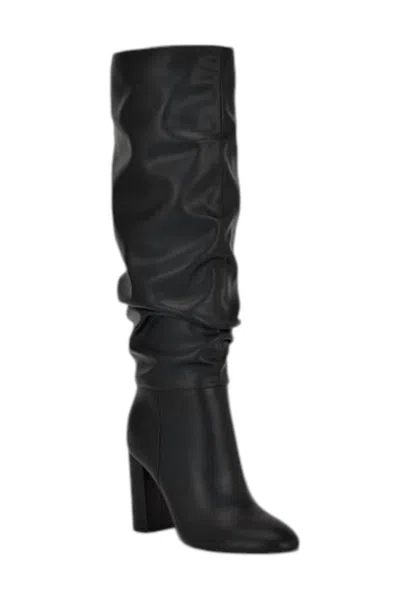 Nine West Women's Magnett Block Smooth Knee High Boots In Black