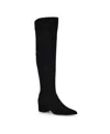 Nine West Maner 2 Womens Zipper Faux Suede Knee-high Boots In Black