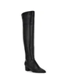 Nine West Wnmaner3 Womens Solid Man Made Knee-high Boots In Black Smooth