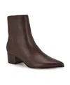 Nine West Maribu Pointed Toe Bootie In Dark Brown Leather