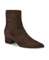 Nine West Maribu Pointed Toe Bootie In Dark Brown Suede