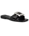 Nine West Women's Matter Slip-on Embellished Flat Sandals In Black