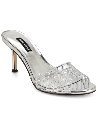 Nine West Mazzy Slide Sandal In Silver