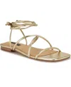 Nine West Mikila Ankle Wrap Sandal In Gold