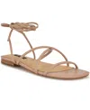 Nine West Mikila Ankle Wrap Sandal In Light Natural