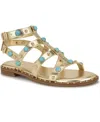 Nine West Mindela Studded Gladiator Sandal In Gold