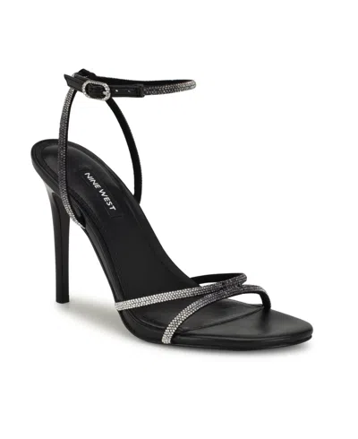 Nine West Women's Missey Open Toe Stiletto Heel Dress Sandals In Black