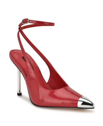 Nine West Women's Monroh Pointy Toe Dress Pumps In Red Patent