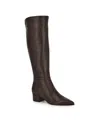 Nine West Morgin Pointed Toe Knee High Boot In Dark Brown Leather