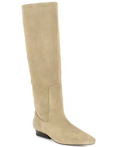 Nine West Women's Morisa Suede Dress Tall Boots In Taupe Suede