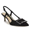 Nine West Neeri Pointed Toe Slingback Pump In Black Denim