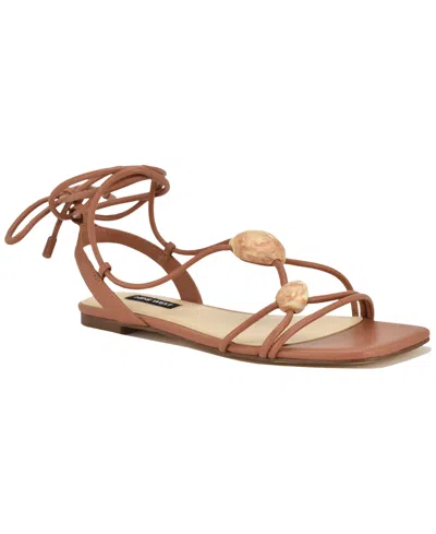 Nine West Niraa Ankle Wrap Sandal In Brown