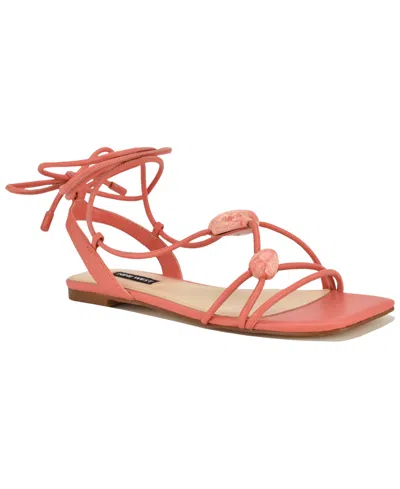 Nine West Niraa Ankle Wrap Sandal In Orange