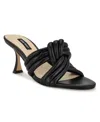 Nine West Women's Norene Slip On Tapered Heel Dress Sandals In Black
