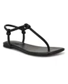 NINE WEST WOMEN'S NORTNY KNOTTED T-STRAP FLAT SANDALS