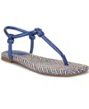 Nine West Nortny Ankle Strap Sandal In Blue Metallic