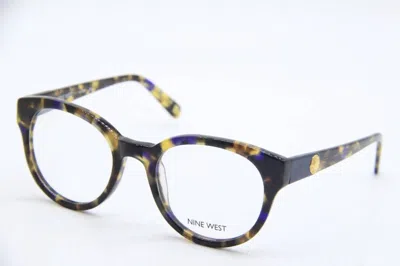 Nine West Women's Nw5081 Round Eyeglasses In Blue Tortoise In Multi