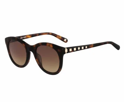 Nine West Women's Nw552s Round Non-polarized Sunglasses In Tortoise In Brown
