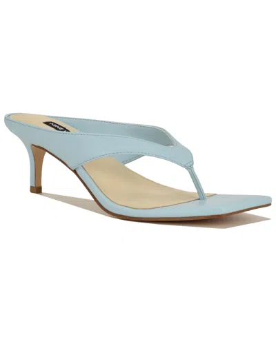 Nine West Women's Olanna Slip-on Kitten Heel Sandals In Blue