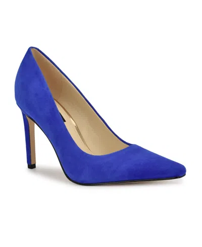 Nine West Women's Oraye Snip Toe Stiletto Pumps In Blue Suede