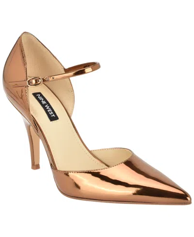 Nine West Women's Pariss Mary Jane Stiletto Dress Pumps In Bronze Mirror Metallic