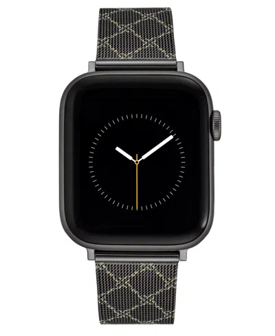 Nine West Women's Patterned Stainless Steel Mesh Band Designed For Apple Watch 42mm (series 1-3 Only) & 44/45/ In Black