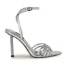Nine West Paxal Shimmering Stones Metallic Stiletto Sandals Women