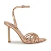 Nine West Paxal Shimmering Stones Metallic Stiletto Sandals Women In Gold
