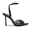 Nine West Paxal Shimmering Stones Metallic Stiletto Sandals Women In Black