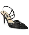 Nine West Pertee Crystal Embellished Ankle Strap Pump In Black