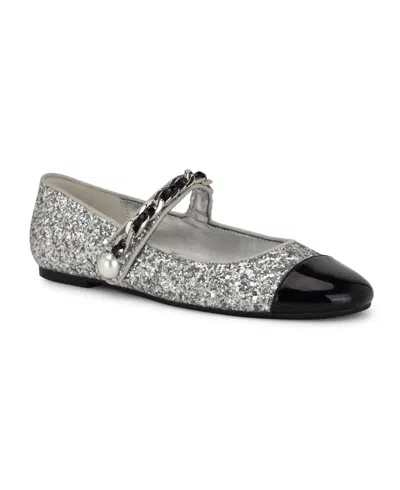 NINE WEST WOMEN'S PLATY EMBELLISHED MARY JANE BALLET FLATS